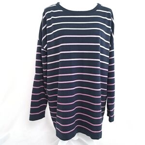 J. Jill Fit Navy Longsleeve Ombre Striped Top